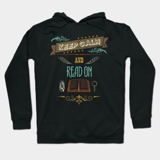 Keep Calm and Read On Retro Vintage Hoodie